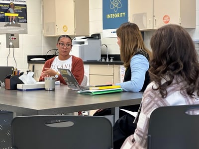 Chief Literacy Officer Chrissy Franz coaches Ashley Hogan