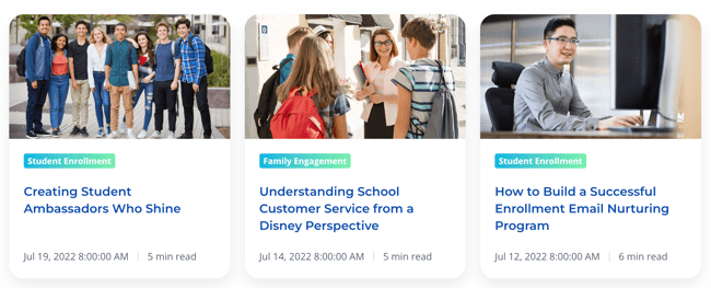 three evergreen content blogs about school marketing