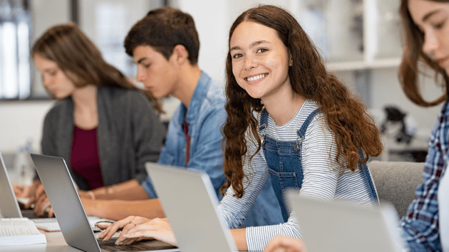 young student who showed up on time to class