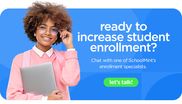 chat with a schoolmint k-12 enrollment consultant ad