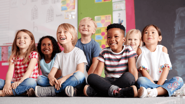 group of young school children