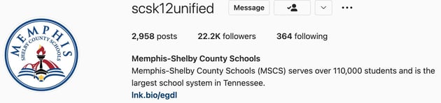 instagram bio for memphis shelby county schools