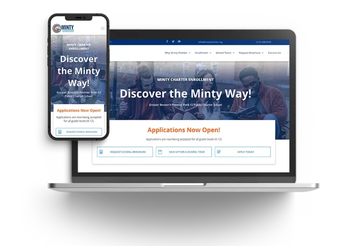 minty charter school microsite example for schoolmint engage