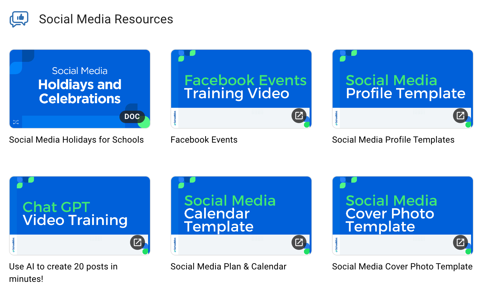 schoolmint social media resources available in schoolmint enrollment academy