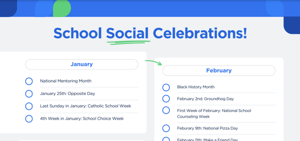 social media holiday calendar for schools