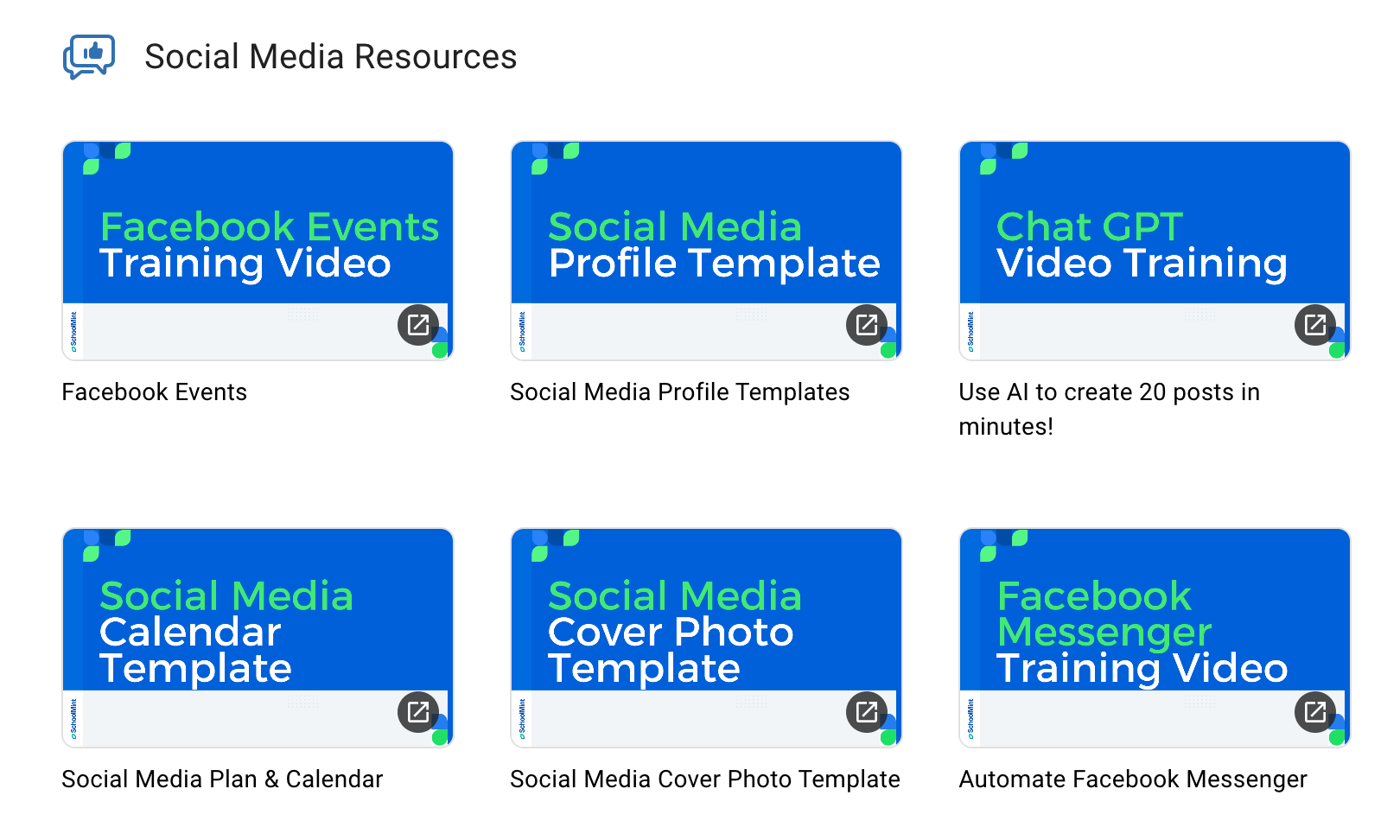 social media resources in schoolmint enrollment academy