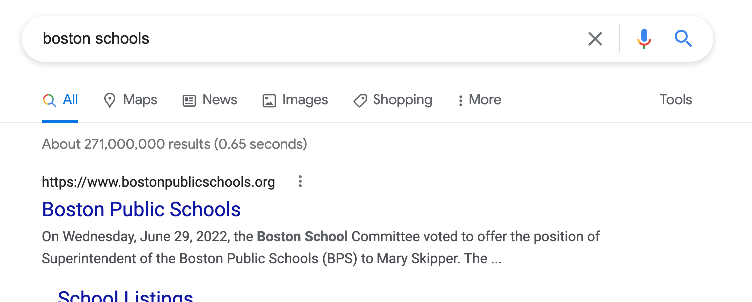 boston public schools ranking with good SEO